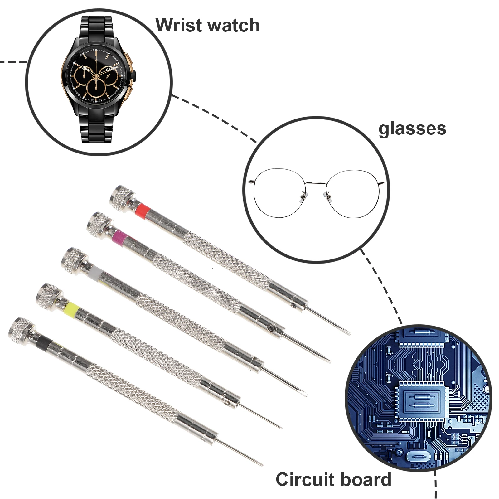

Precision Screwdriver Kit Watch Repair Tools Eyewear Maintenance Stainless Steel Eyeglasses Fixing Portable Jeweler