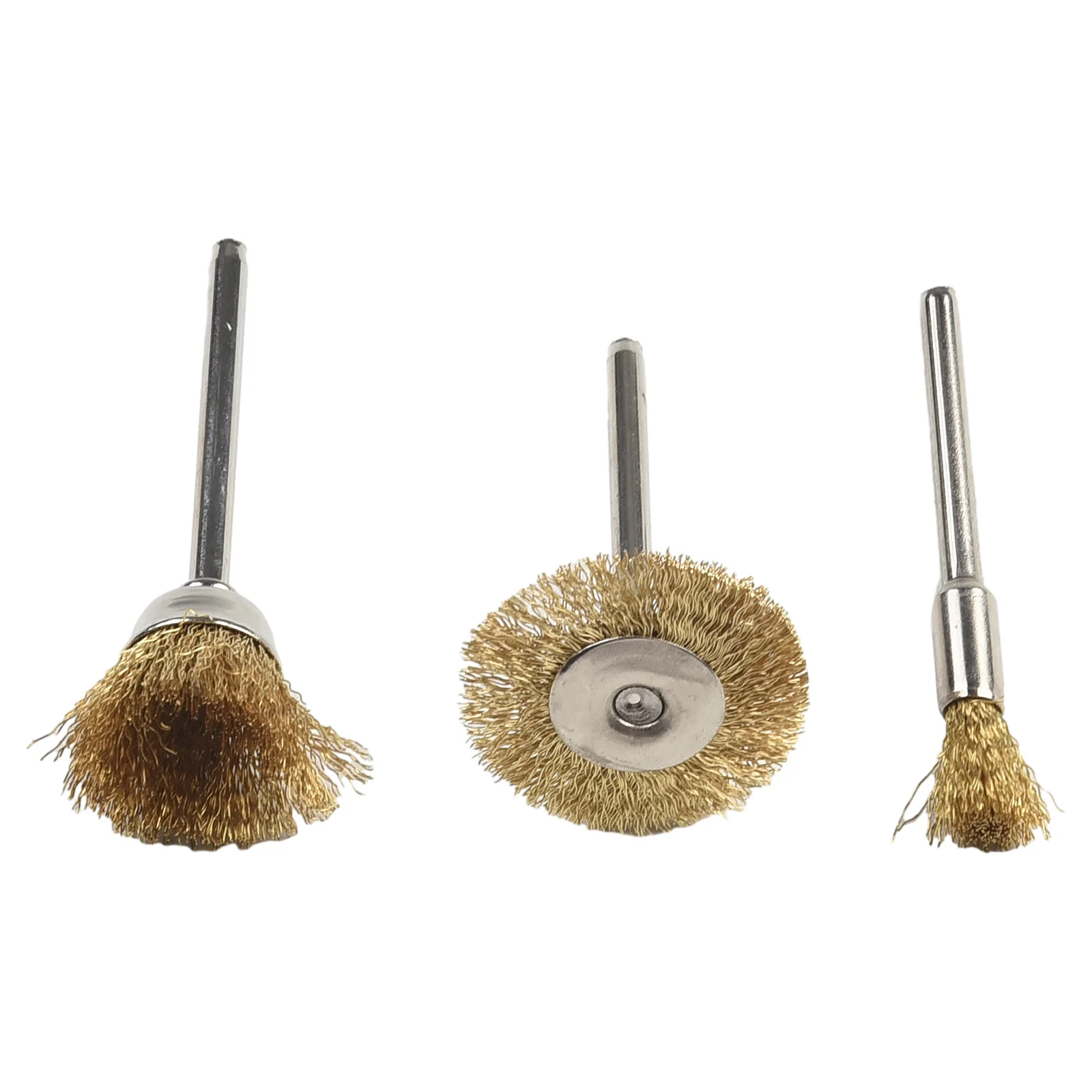 

3pcs Copper Wire Brushes Set Wire Wheel Cup Brushes Bits Set Rust Paint Remover For Rotary Tool Cleaning Deburring Brushes