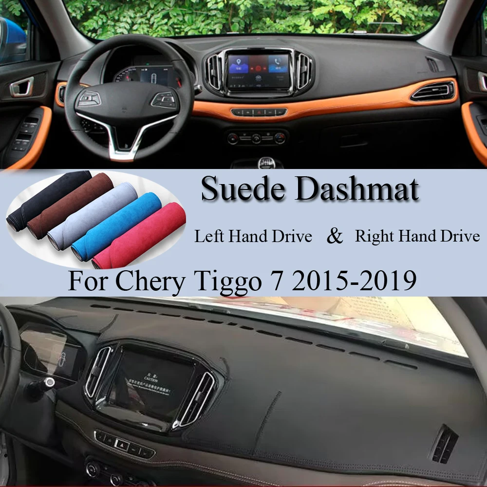 

For Chery Tiggo 7 2015-2019 Tiggo7 Suede Leather Dashmat Anti-Slip Dash Mat Cover Dashboard Pad Protect Carpet Anti-UV Accessory