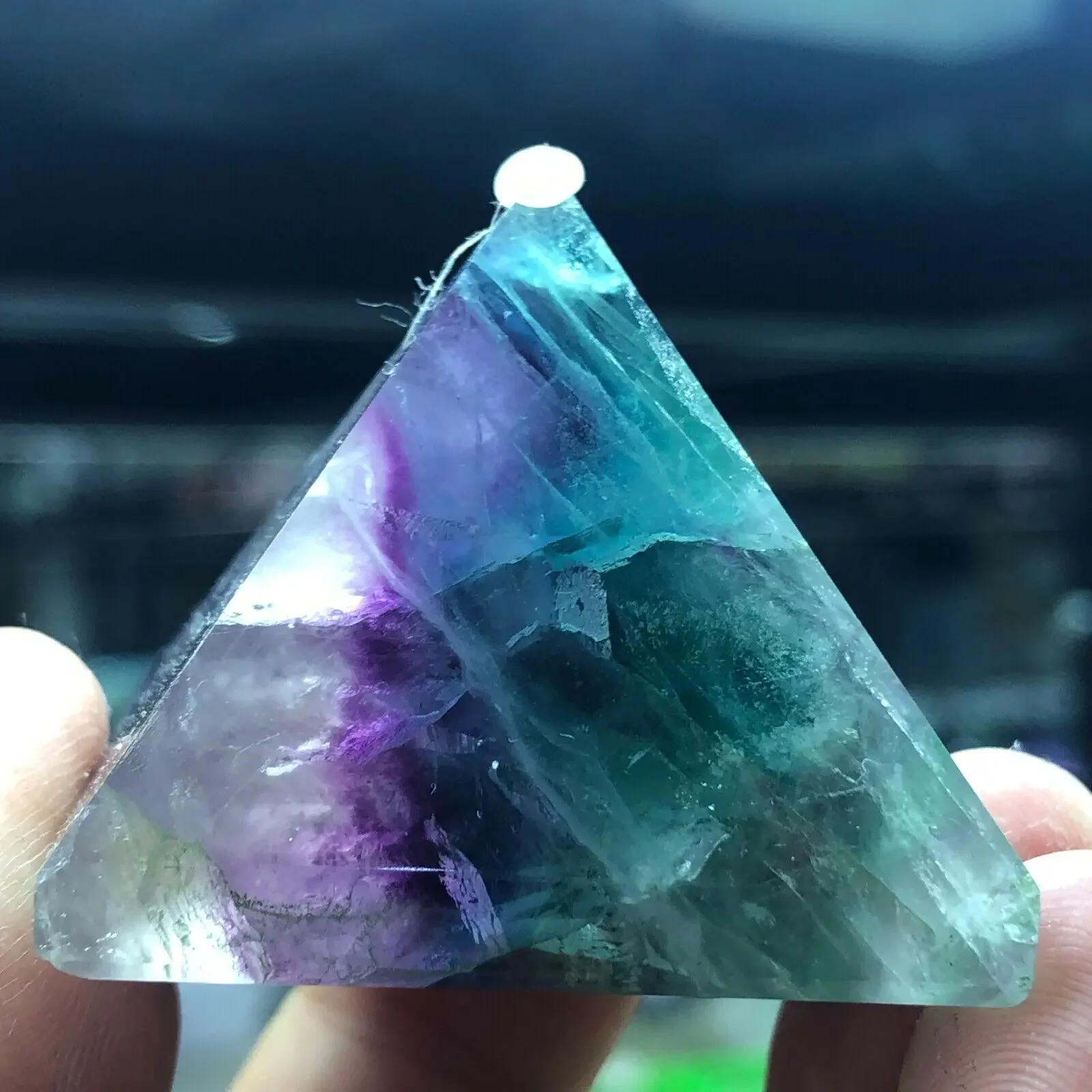 

Natural Fluorite Pyramid, Crystal Quartz, Energy Gemstone, Reiki Healing, Room Decoration Gift, Meditation