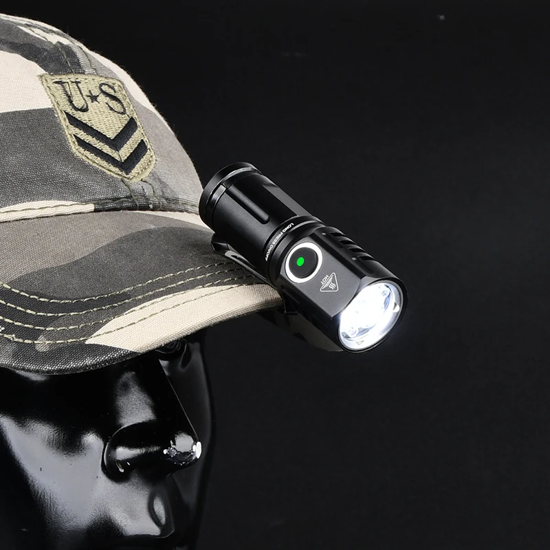 Tactical MINI Metal Flashlight Outdoor Hunting Scout Light Wadsn White LED Spotlight Type-C Charging Port Use 18350 Battery