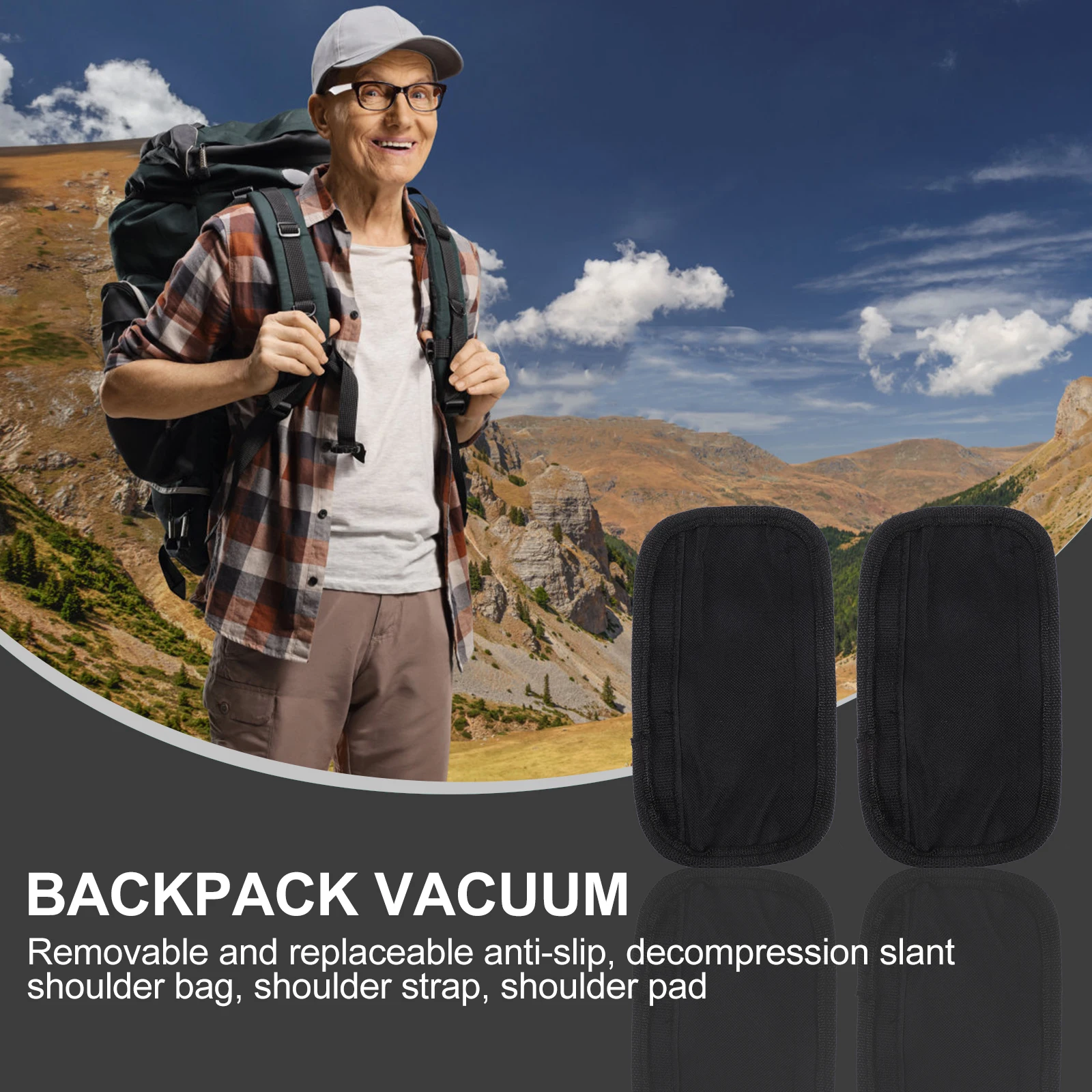 

2Pcs Backpack Shoulder Strap Pads Heavy Duty Nylon Hiking Bag Pressure Relief Decompression Shoulder Pad for Comfortable Weight