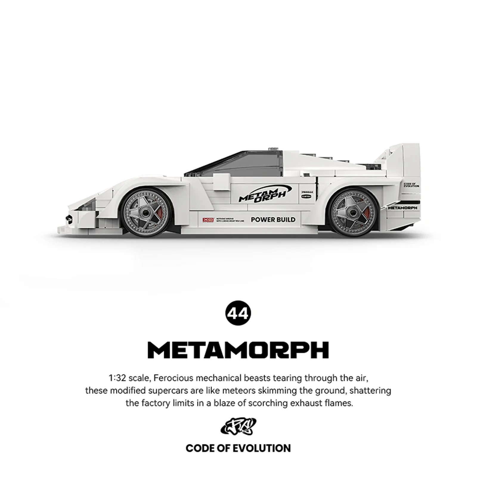PB8844 394PCS Super Sports Car 8-Stud Bausteine Modellbausatz mit kleinen Ziegelsteinen für Kinder und Erwachsene