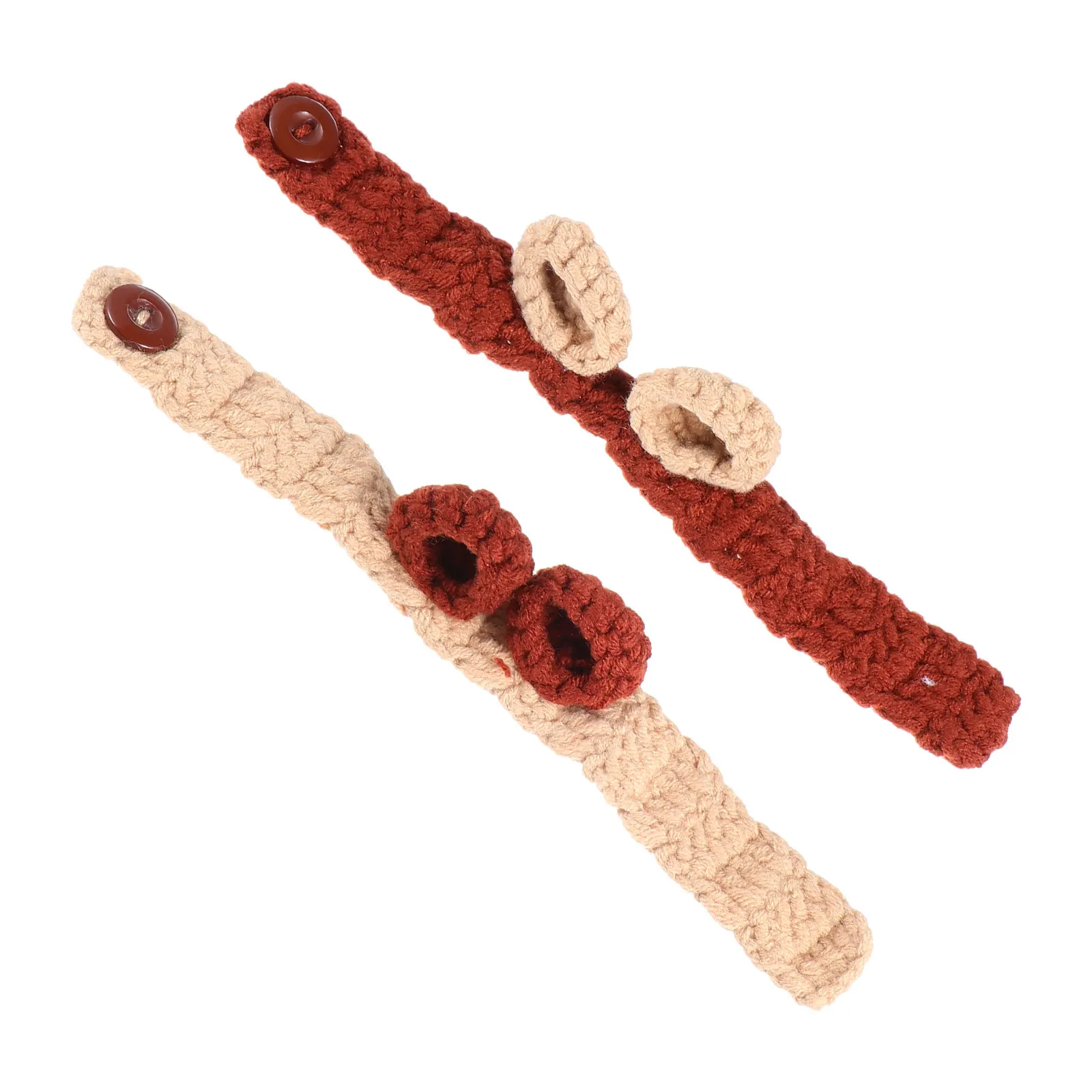 

2 Pcs Yarn Bracelet Wool Children Ear Environmentally Friendly Toy Knitting Handmade Anniversary Celebration