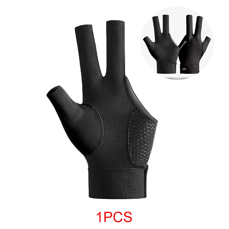 1PC Professional Billiard Gloves Women Men Anti Slip Palm Breathable Open 3 Fingers Sports Gloves Billiard Accessories