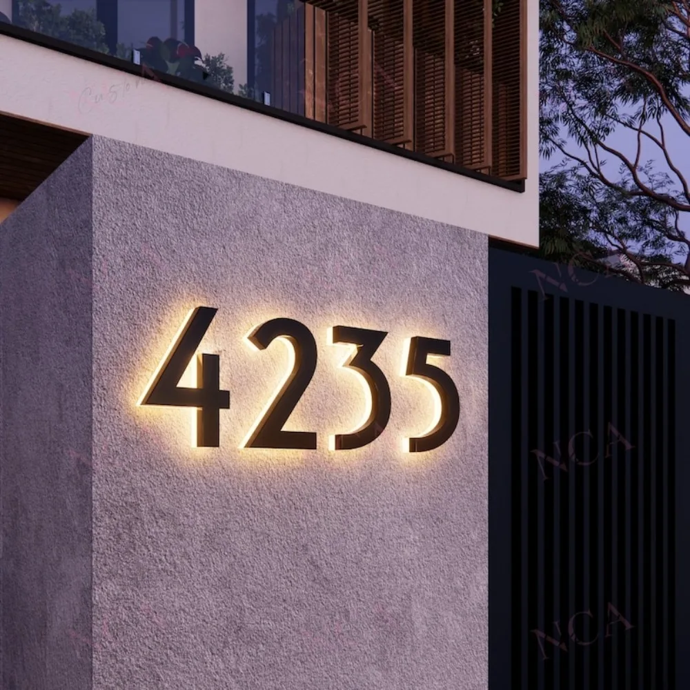 House Numbers Address Number in Vertical and Horizontal Mode | Address Plaques for Outside | Address Signs Modern House Numbers