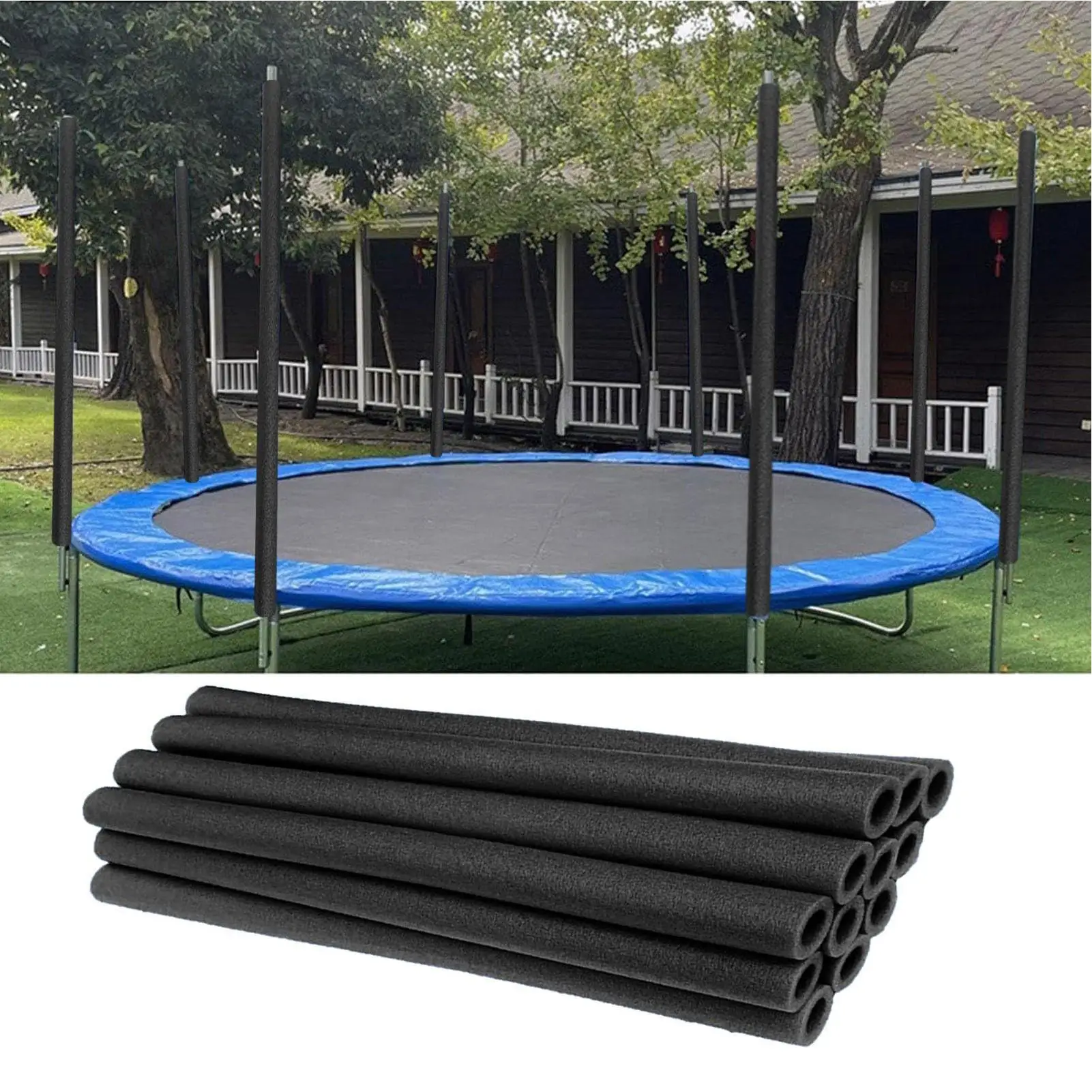 12 Stück/Set Trampolin Schaumstoff-Stangenabdeckungen Trampolin-Stangenschutzhüllen für Garten, Hinterhof, Park, Spielplatz