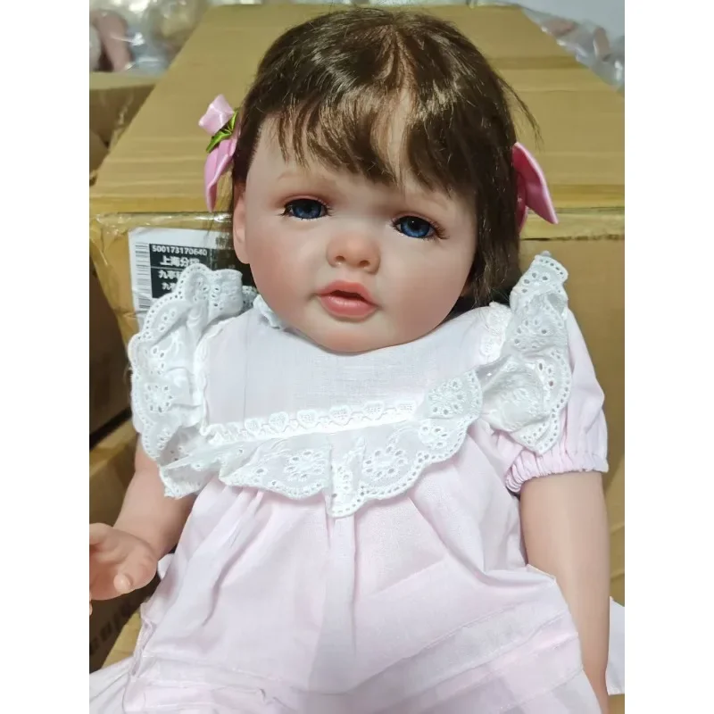 60 cm große Betty Princess Girll Reborn Baby Handbemalungspuppe mit Genesis Paint Hochwertiges 3D-Hautspielzeug