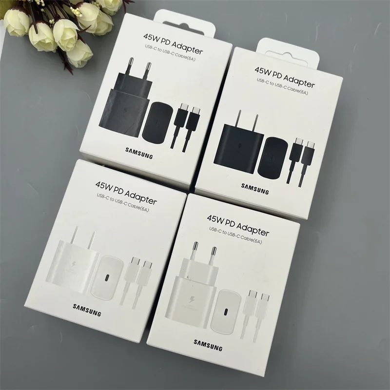 Samsung S23 S24 S25 Ultra Original Super Fast Charger 45w PD Quick Charge Adapter Type C For Galaxy 