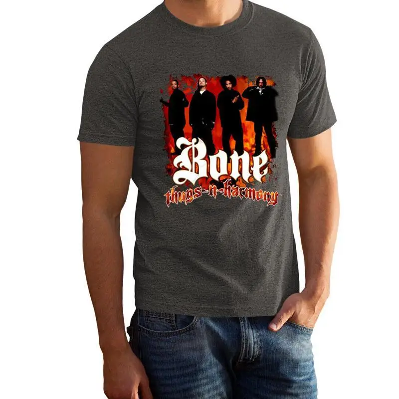 Vintage Feel Bone Thugs N Harmony Faded Grey Color Rock Band T Shirt 100804Gg
