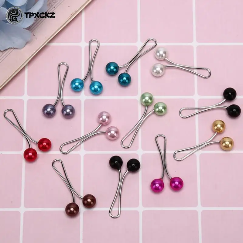 12Pcs/set Multicolor Headscarf Pearl Pins Clips Pins Up Hijab Scarf Shawl Accessories