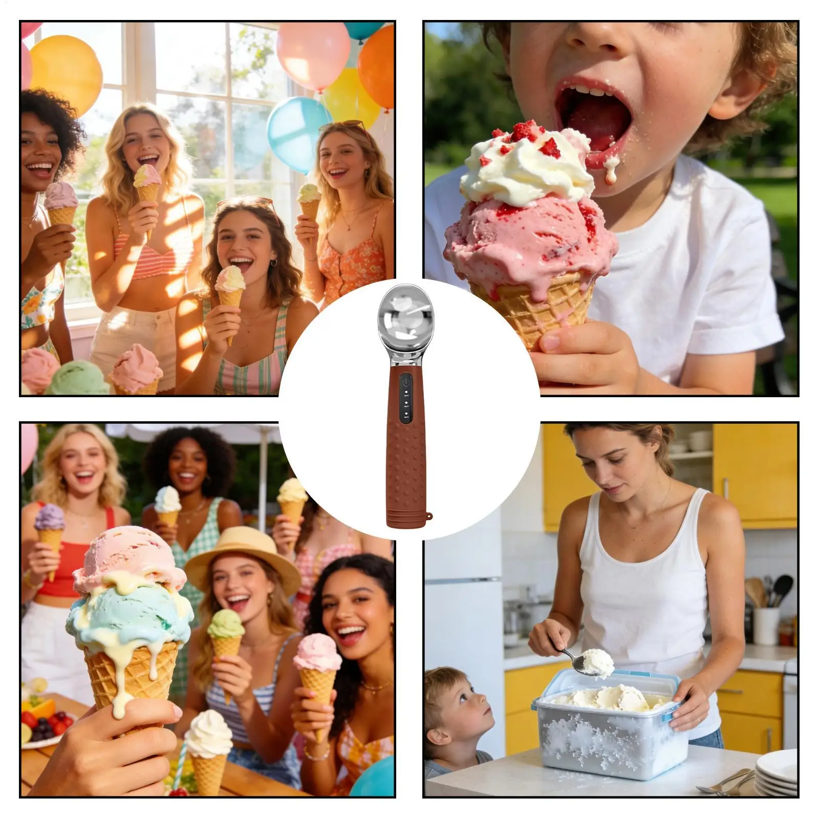 

Ice Cream Scoops Electric Dessert Server Electric Warming Scooper For Home Dorm Kitchens Parties Buffets Cupcakes Desserts