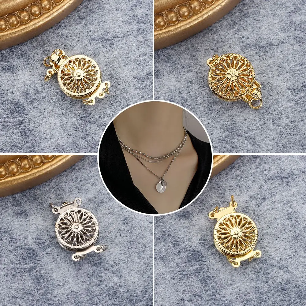 Для использования многослойных застежек для ожерелья золотого и серебряного цвета с несколькими разъемами для блокировки браслета, многослойная застежка для ожерелья с омаром