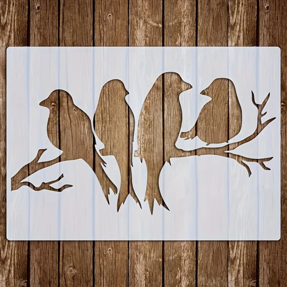 1PC A4 Bird Stencil Reusable Drawing Template for DIY Painting Wall Art Furniture Decor Scrapbooking Craft