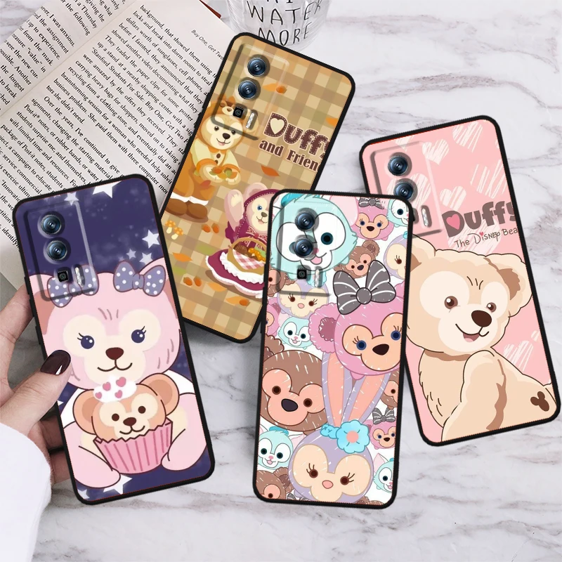 The Disney Bear Duffy For Xiaomi Redmi 9A 9C 9AT 10C 9 9T 10 12C 13C 8 12 K60 A1 A3 K50 K70e 5G Black Soft Phone Case