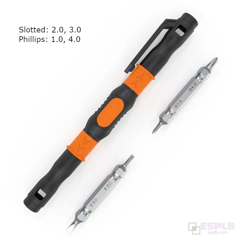 

JAKEMY Portable 3 in 1 Pen Screwdriver Magnetic Double-Head Bits Screwdriver with Slotted Phillips Bits Hand Repair Tool Kit