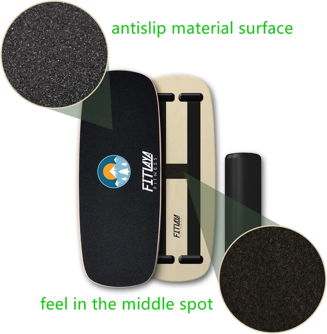 Wooden Fitness Balance Board Trainer for Hockey, Skateboarding, Surfing and Snowboarding, Enhance Workout