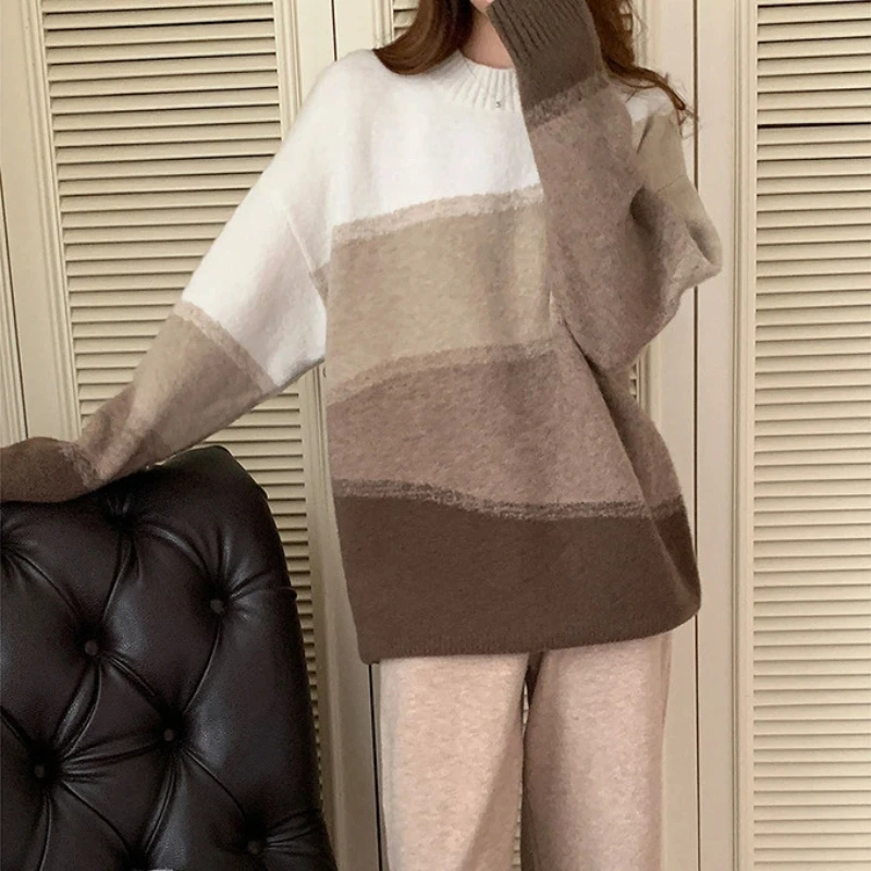 

Autumn and Winter New Women's Clothing Appointment Letter Gradient Women's Hoodie Knitted Sweater Medium Long Sleeve Casual Offi