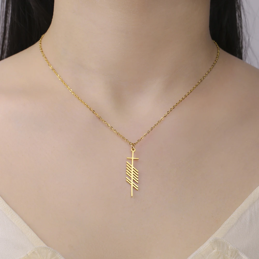 Dawapara Ogham Halskette Stärke Weisheit Liebe alten irischen Baum Alphabet nordischen Amulett Edelstahl Schmuck – Detail 10