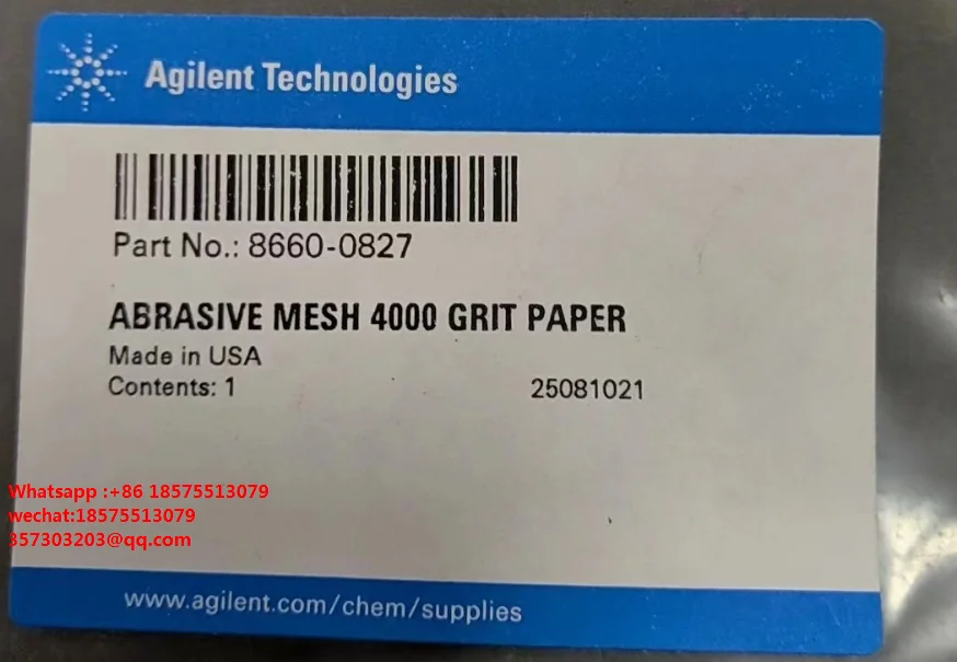 

For Agilent 8660-0827 ABRASIVE Mesh 4000 Grit Paper For Abrasive Ion Source, 4000 Mesh (4um) 1 Box