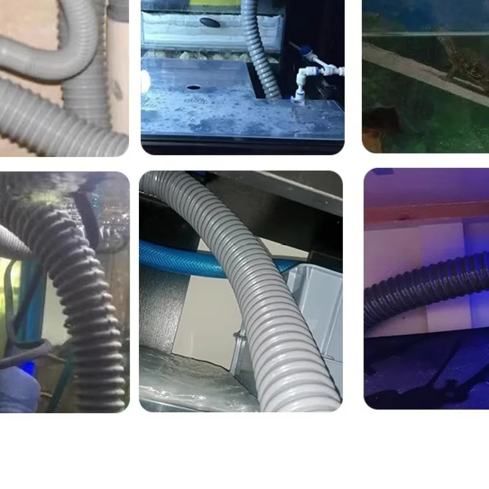 Heavy Duty PVC Drainage Hose Flexible Corrugated Pipe Aquarium Water Changing Accessory Universal Sink Sewer Connection Tube
