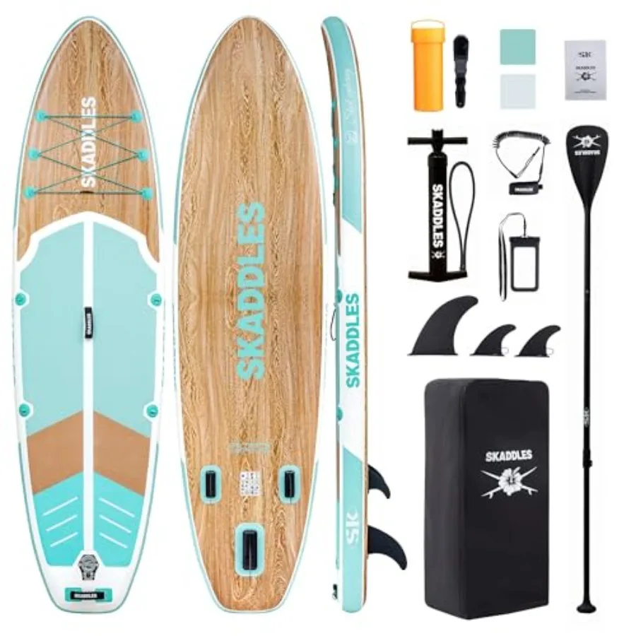 Inflatable Stand Up Paddle Board for fishing yoga fitness family fun; PVC material; blue; 106 with non-slip deck and complete a