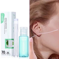 70 pezzi linea di pulizia del foro dell'orecchio con detergente da 25 ml liquido per l'igiene sicura menta kit di strumenti per la pulizia del foro dell'orecchio usa e getta