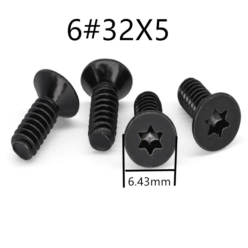 50pcs 6-32x5mm 6-32x6mm 6#-32 Carbon Steel 10.9 Grade Countersunk Plum Groove Machine Screws
