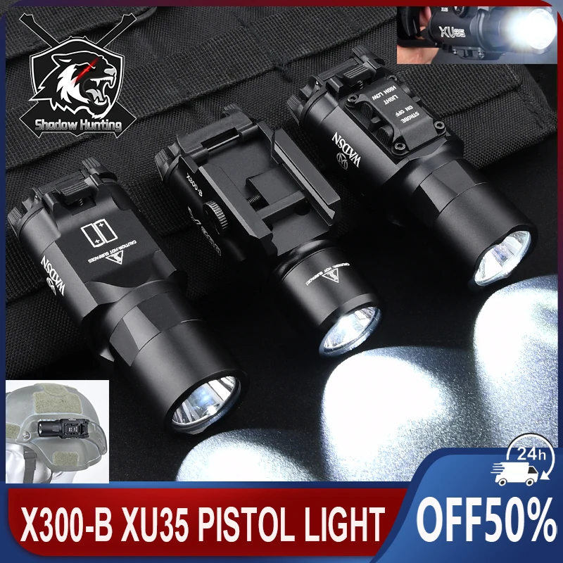 

WADSN Metal XU35 X300-B X300U-B Стробоскопический охотничий фонарик Белый светодиодный Pisto Scout Lamp Новое обновление X300 Light Fit 20 мм Рельс G17 18