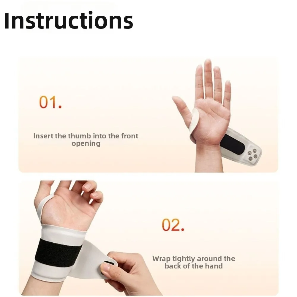 Vibration Mode EMS Wrist Massager USB Rechargeable Wireless Hand Massage Instrument Kneading Portable Hand Massager