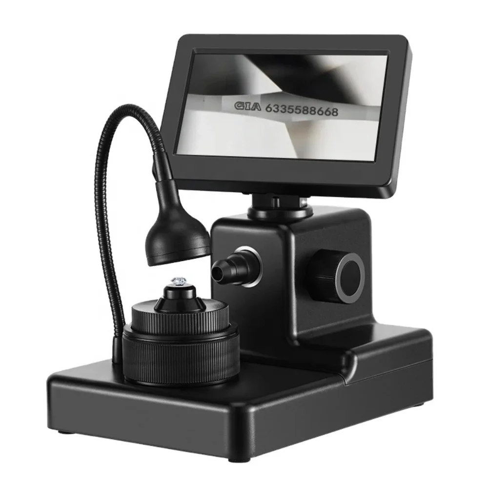 DM10 1000X 12MP Diamond Jewelry Microscope 4.3 Inch HD Digital Stereo Video Microscope Magnifier for Jewelry Identification