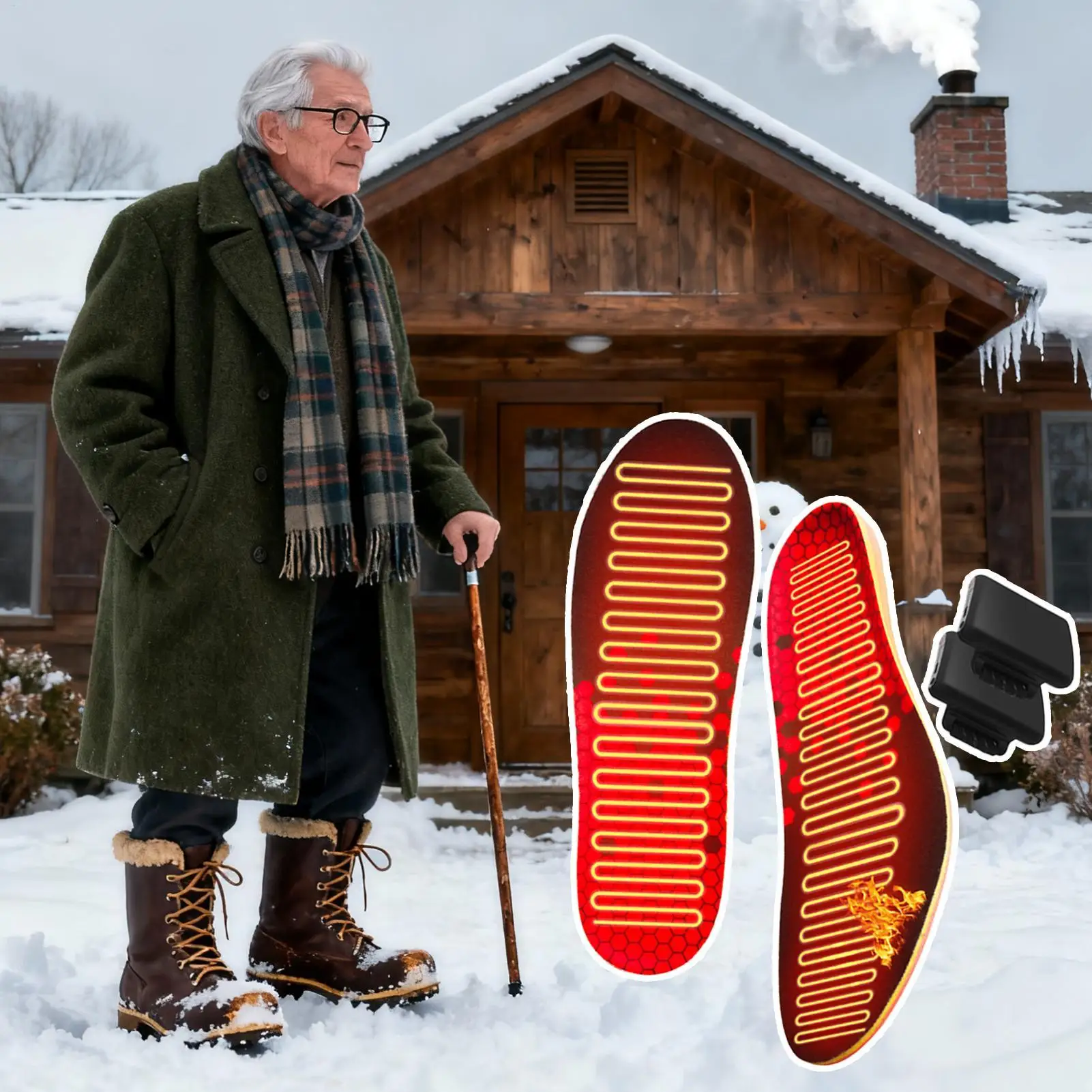 

Heated Boot Insoles 5000Mah Adjustable Adaptable Foot Warmer For Camping Skiing Motorcycling Traveling Biking Fishing Outdoor