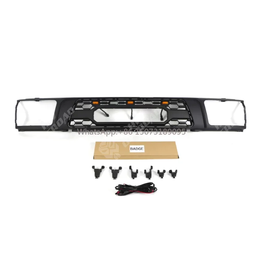 شواية السباق الأمامية مع أضواء لسيارة Toyota 4Runner 1992 1993 1994 1995 تعديل الشوايات شاحنة بيك اب شبكة المبرد