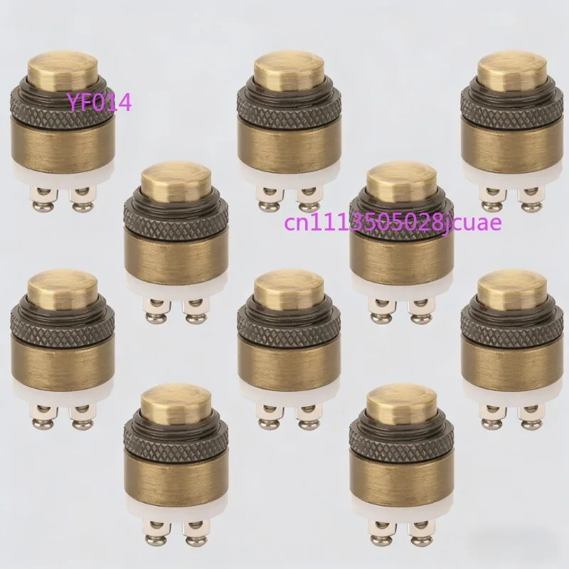 10PCS ELEWIND 16mm High Dome Head Brass (Bronze-coloured) Doorbell Push Button (PM163-10,16mm)