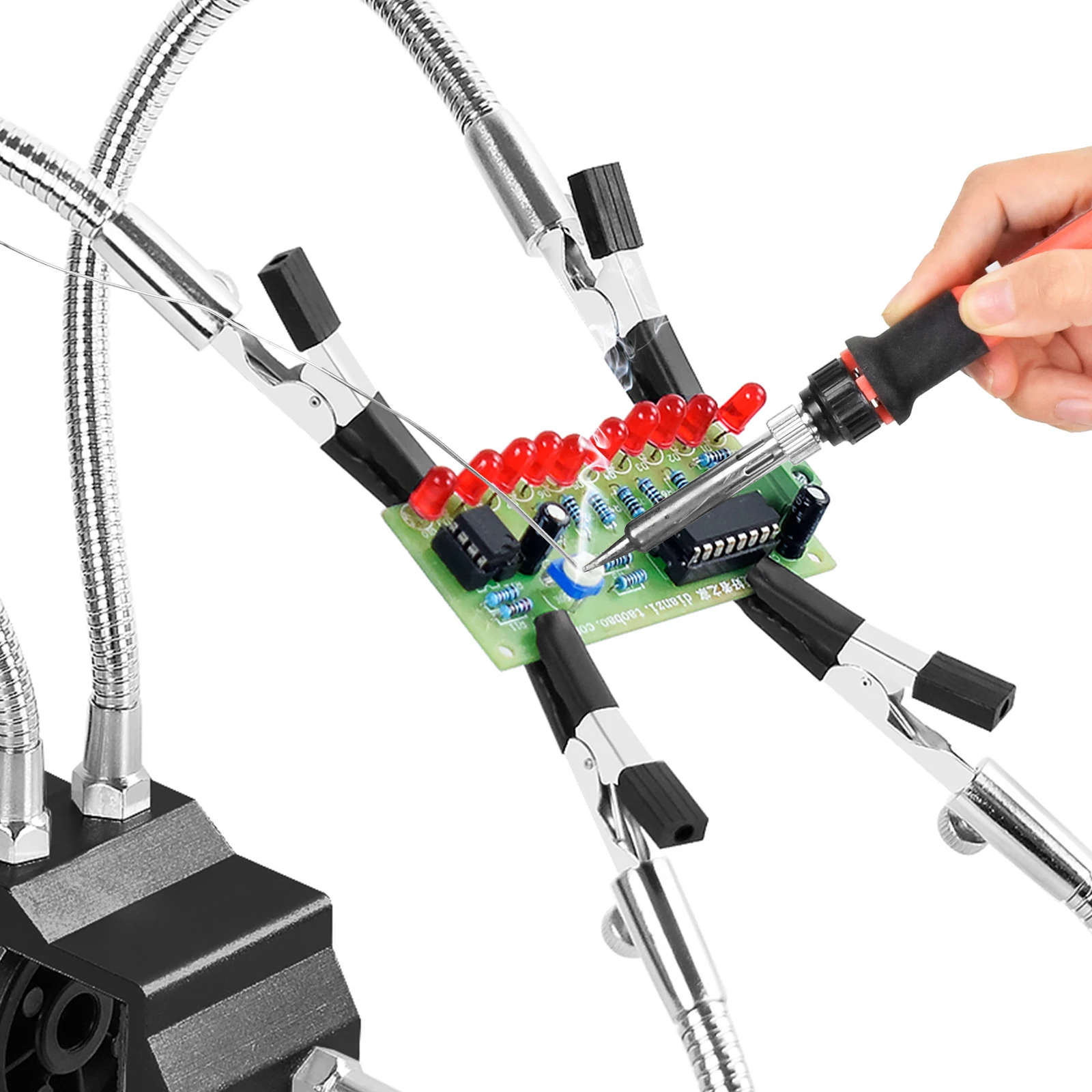 NEWACALOX Soldering Station Holder Desk Clamp PCB Alligator Clip Multi Soldering Helping Hand Third Hand Tool for Welding Repair