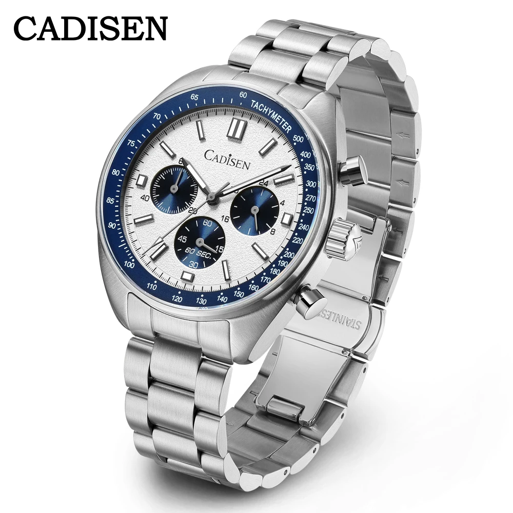 CADISEN 2024 New Sport Chronograph Men\'s Watches Top Luxury Quartz Watch For Men Sapphire glass stainless steel Wrist watch Men