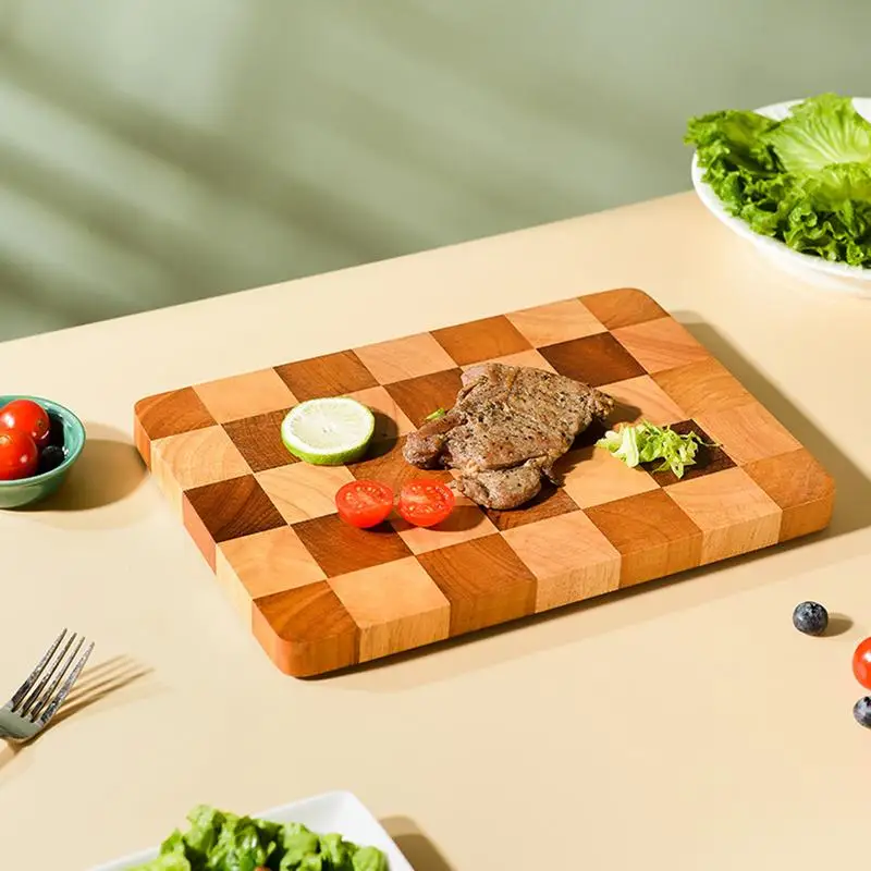 Wood Board Natural Splicing Large High-Quality Wooden Black Kitchen Tools Solid Wood Vegetable Non-slip Knife Board