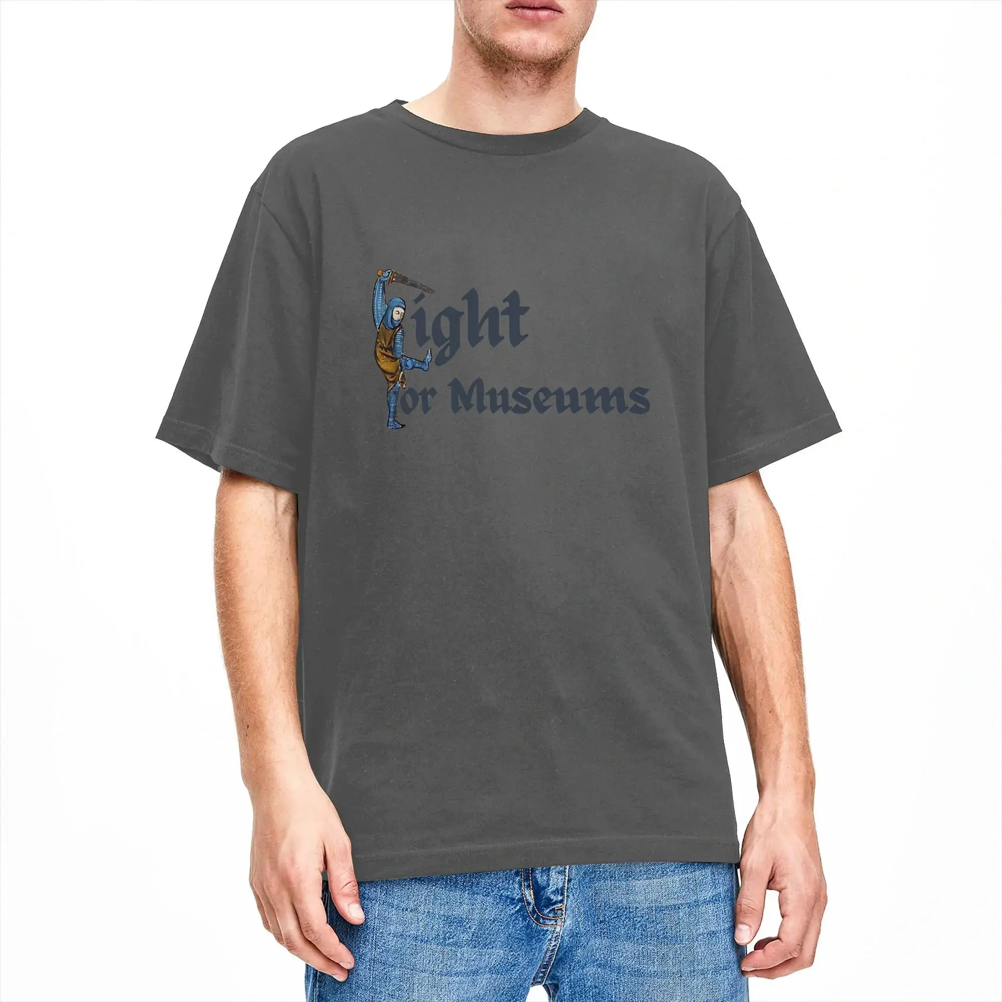 Fight For Museums Medieval T-Shirt I Am Fine! Harajuku T Shirts Short Sleeve Y2K Fun Tshirt Beach Pure Cotton Plus Size Top Tees