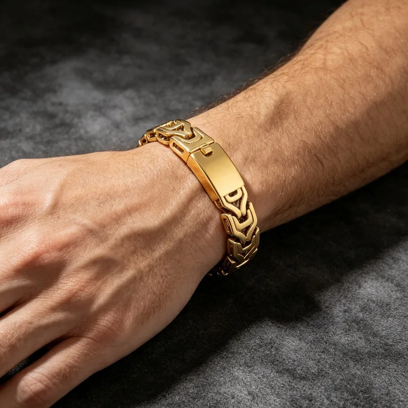 13MM Stainless Steel Man Bracelet Men's Link Chain Bracelets Metal Bangles Massive On Hand Jewelry