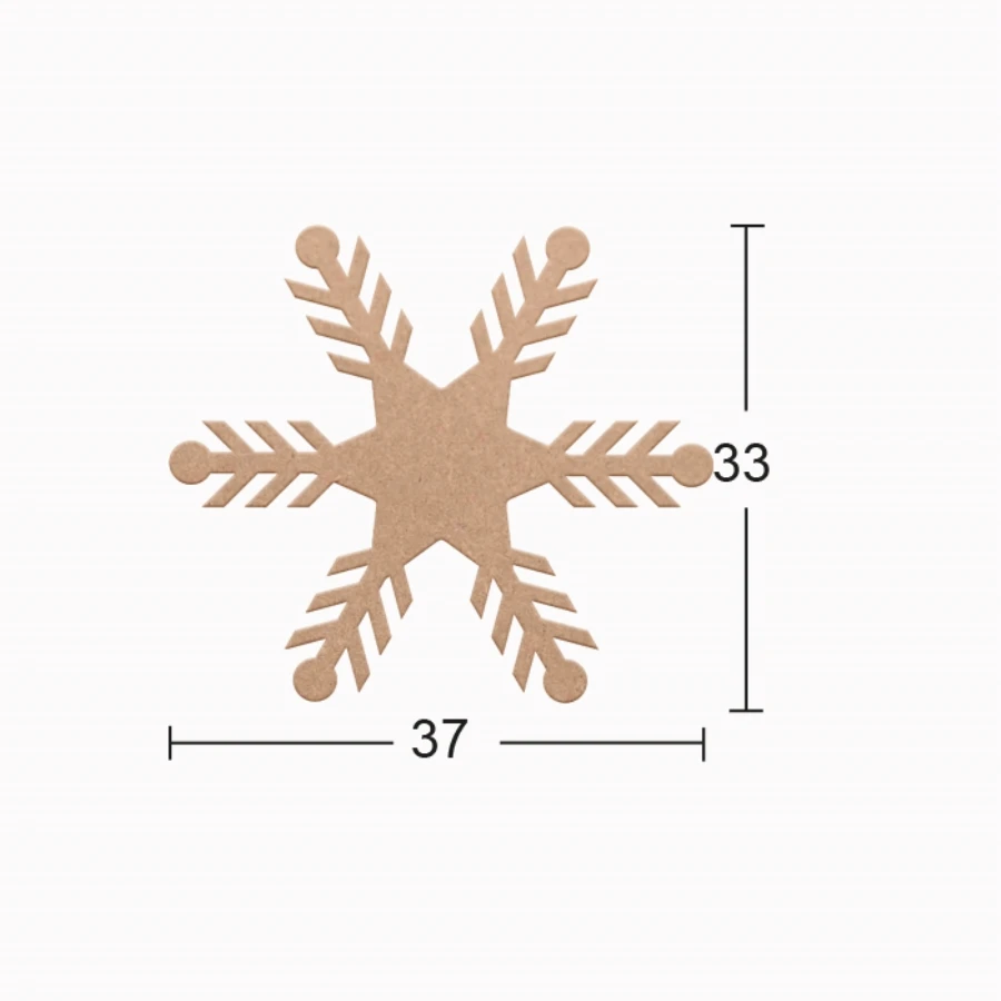 DS79 decorative wall ornament snowflake, unpainted Mdf ornament