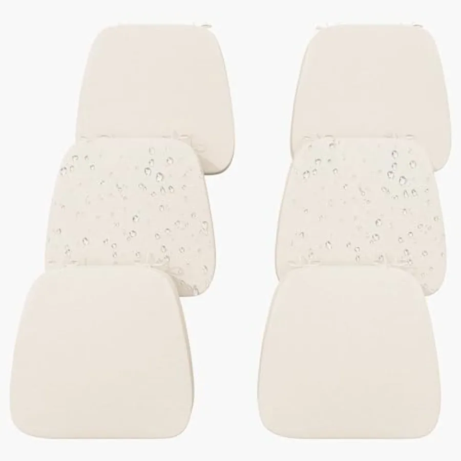 

Подушки для стульев 17'' x 16'' x 2.5'' (дюймов) для обеденных стульев, 6 штук в упаковке, водонепроницаемые, легко моются, с завязками и противоскользящим покрытием.