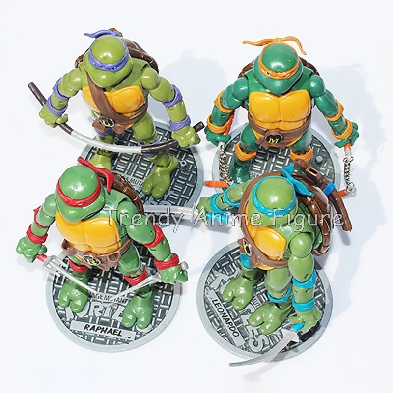 4 pçs/set Tartarugas TMNT Figura de Ação 2012 Filme Tartaruga Coleção Michelangelo Donatello Raphael Leonardo Estatueta 17cm Modelo Brinquedos