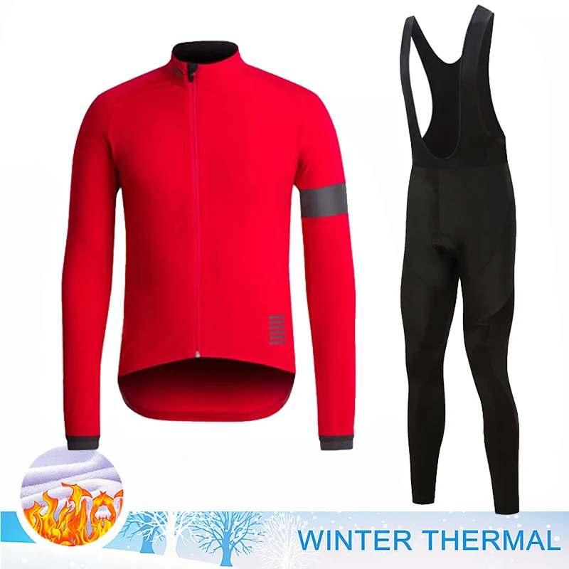 2024 Winter Thermal Fleece Cycling Jersey Set Men MTB Bicycle Clothes Wear Ropa Ciclismo Racing Team Bike Outoddr Warm Clothing