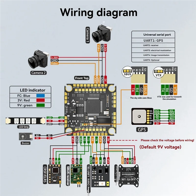 

AEF7-F465 V4 FC&ESC FPV Stack F405 V4 Flight Controller 65A AM32 ESC No BEC For RC FPV Drone