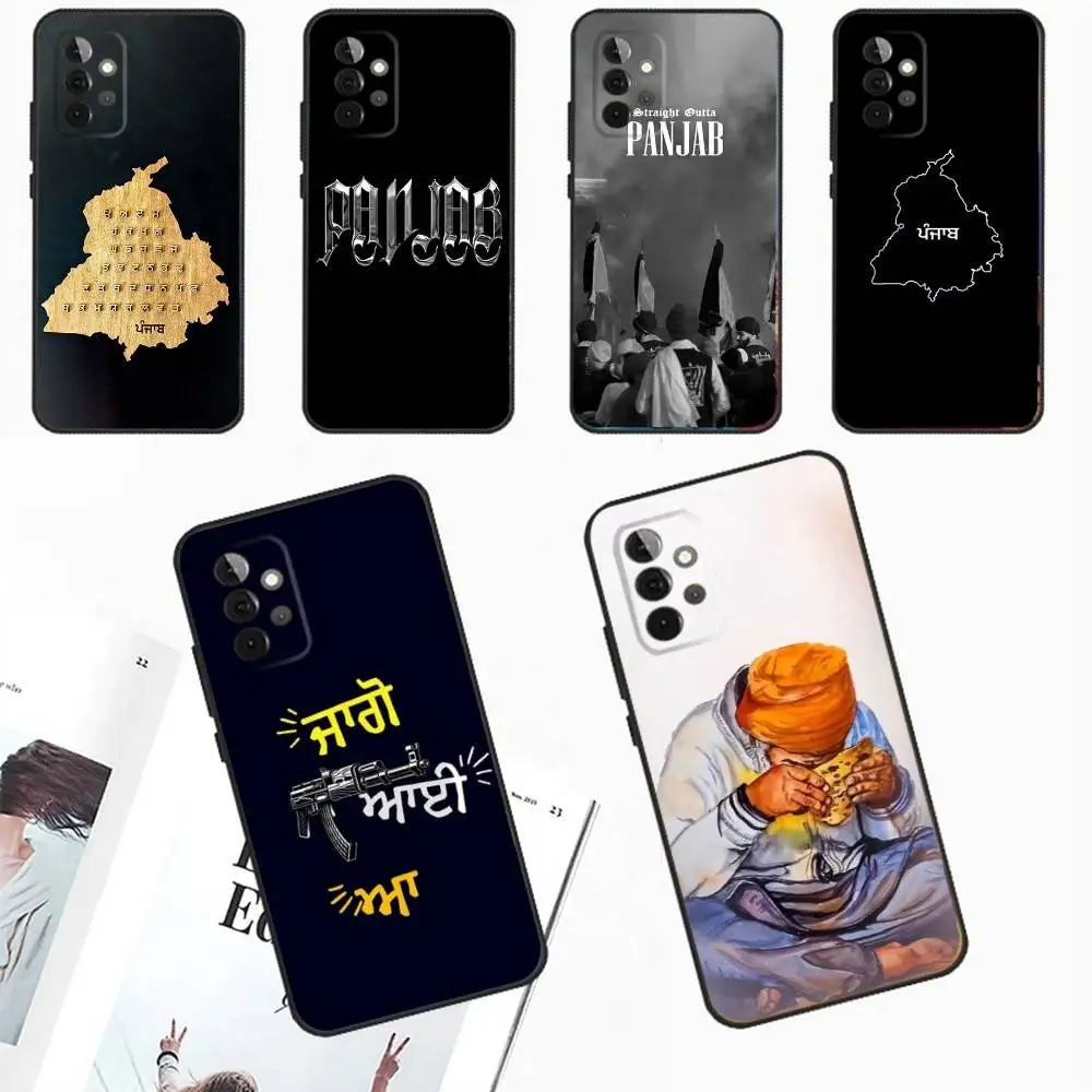 

Painting Punjab Map Phone Case For Samsung Galaxy A13,A21s,A22,A31,A32,A52,A53,A71,A80,A91 Soft Black Phone Cover