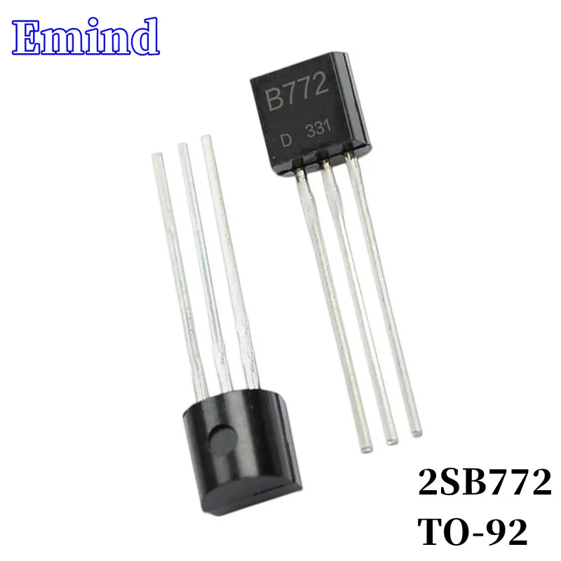 300/500/1000/2000/3000Pcs 2SB772 B772 DIP Transistor TO-92 PNP Type 30V/3A Bipolar Amplifier Transistor