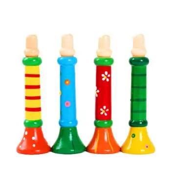 Mainan Edukasi Terompet Kayu 12.5*3.6CM untuk Anak-anak Mainan Musik Pembuat Suara Mainan Anak-anak YH1081