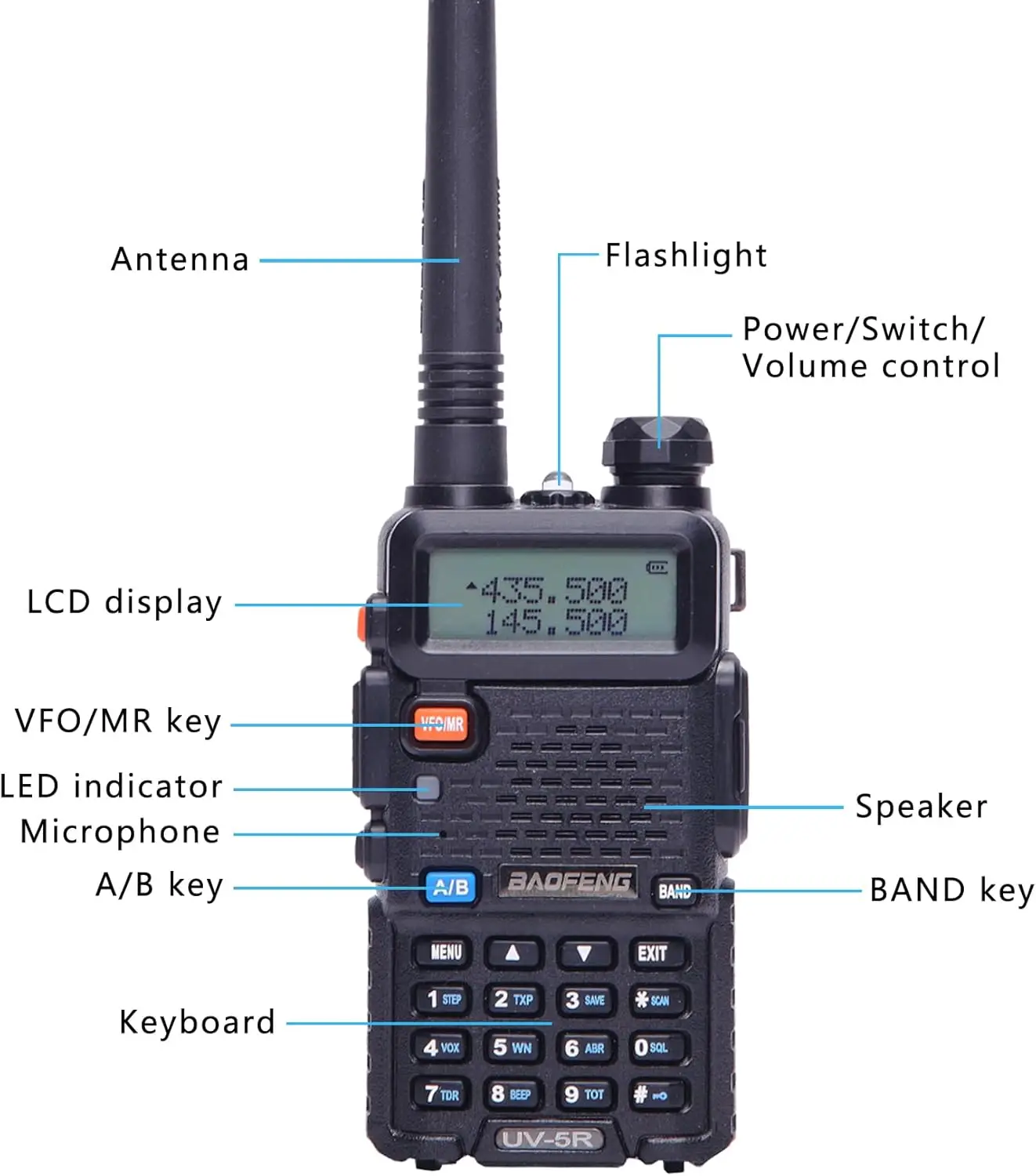 BAOFENG-UV-5R Rádio de Duas Vias, Compatível com Urdidura, 8W, VHF, UHF, Rádio de Duas Vias, Longo Alcance, Compatível com Caminhar, Caça, Acampamento, Esqui