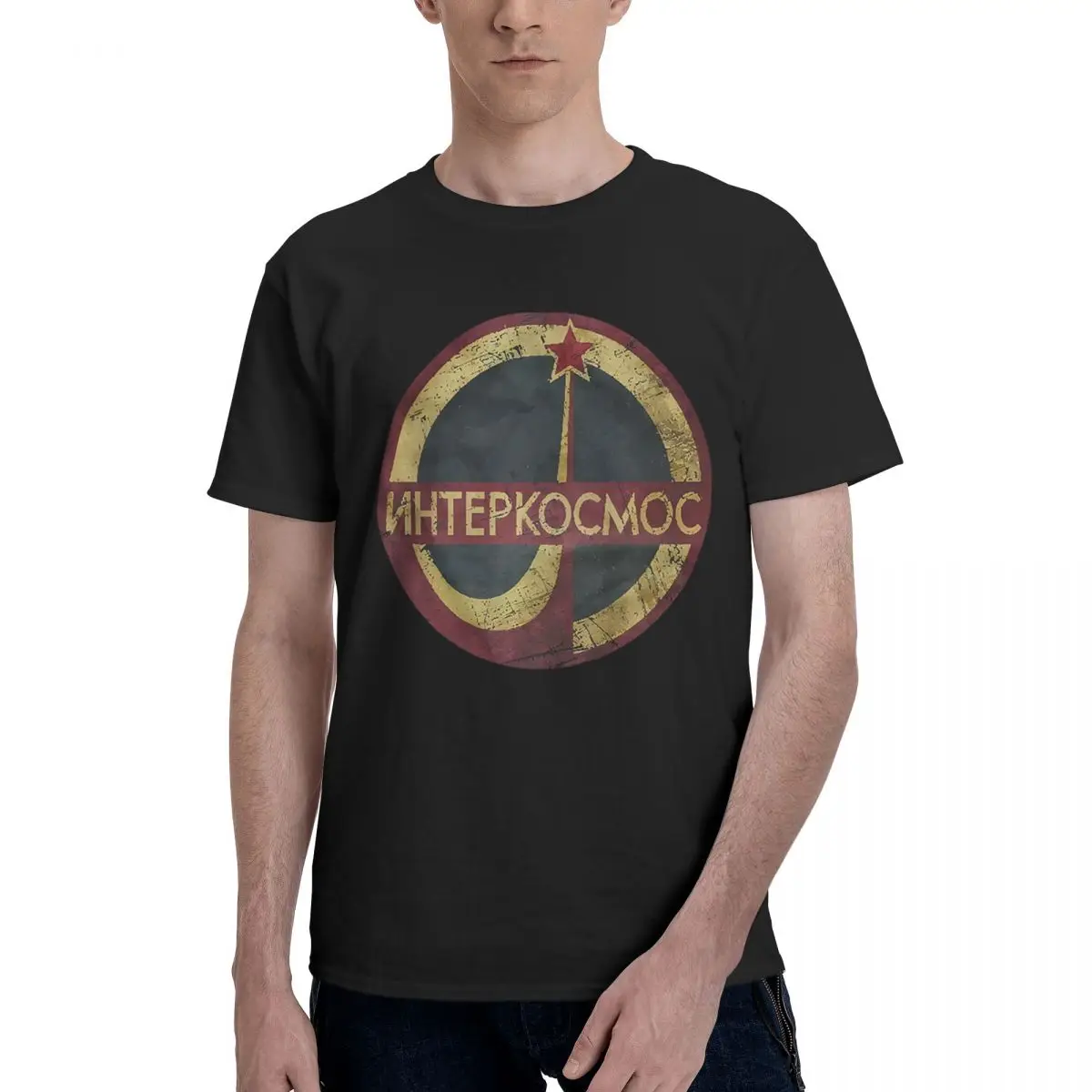 

Space Universe Soviet Space Programm Russia USSR Intercosmos 2 100% Cotton Casual Breathable Confortable T Shirt High End Men's