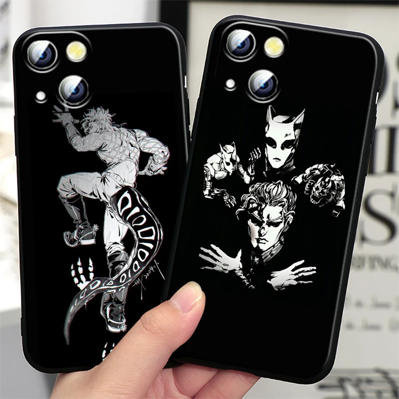 JOJO Villain Kira Yoshikage For Apple iPhone Case 15 14 13 12 11 Mini XS XR X 6S 6 Pro Max Plus Ultra Black Cover Phone Case
